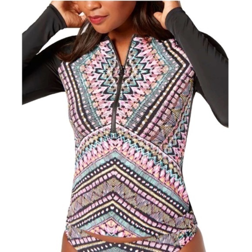 LAST ONE~Bar Iii Printed Long Sleeve Rash Guard~Neon Tribal - Picture 4 of 7